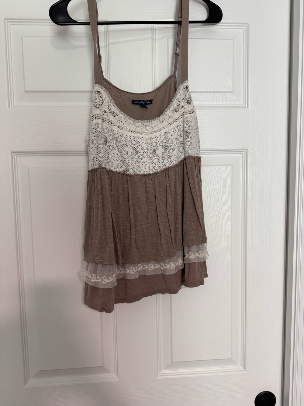 American Eagle Outfitters Taupe Lace-Trim Camisole